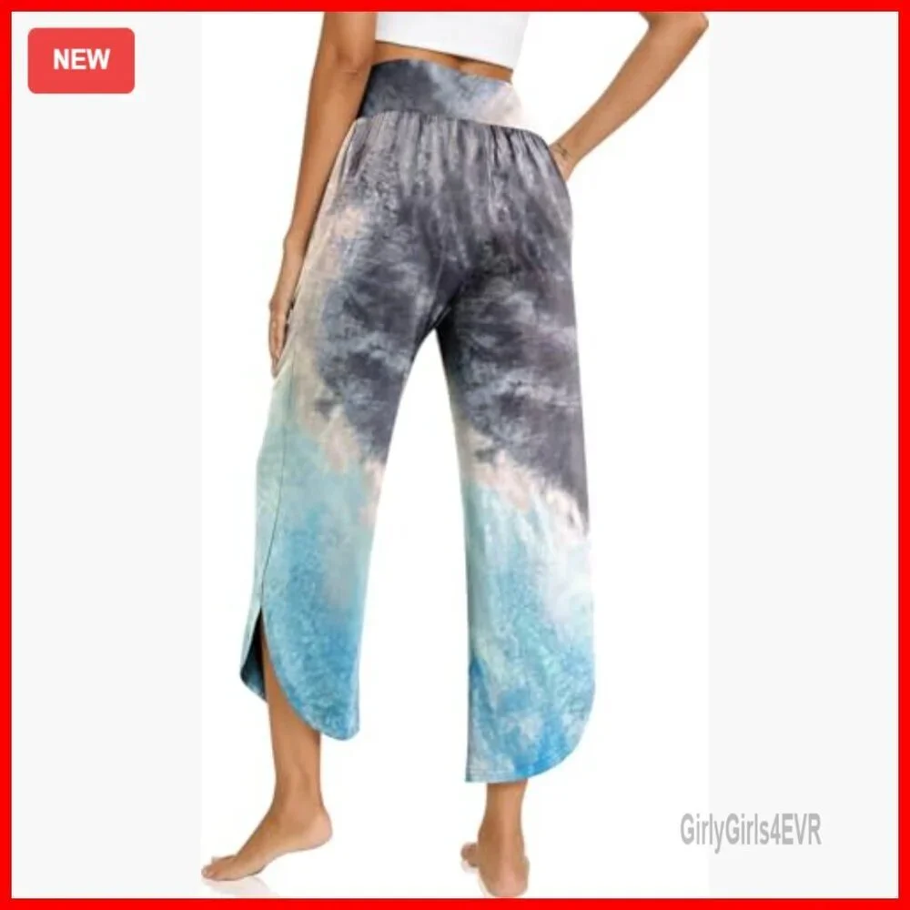 Wide Leg Yoga Pants High Waisted Lounge Joggers Pajama Bottoms with Pockets